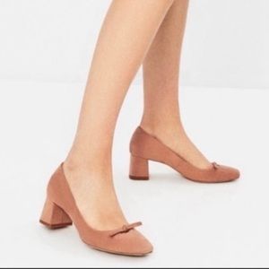 Zara Basic Block Heel w/Bow Detail